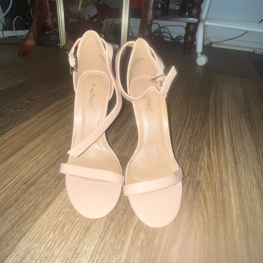 Anne Michelle Blush Ankle Strap Heels
